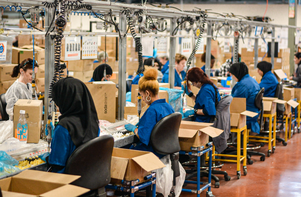 Factory line stock image